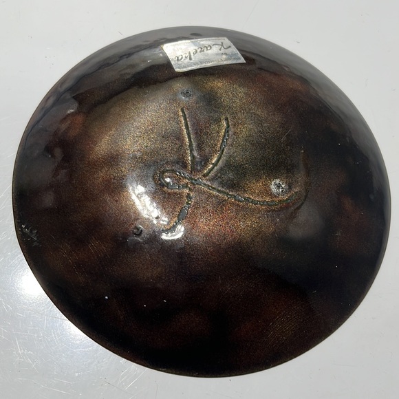 Vintage Handmade porcelain on copper plate - Picture 3 of 4